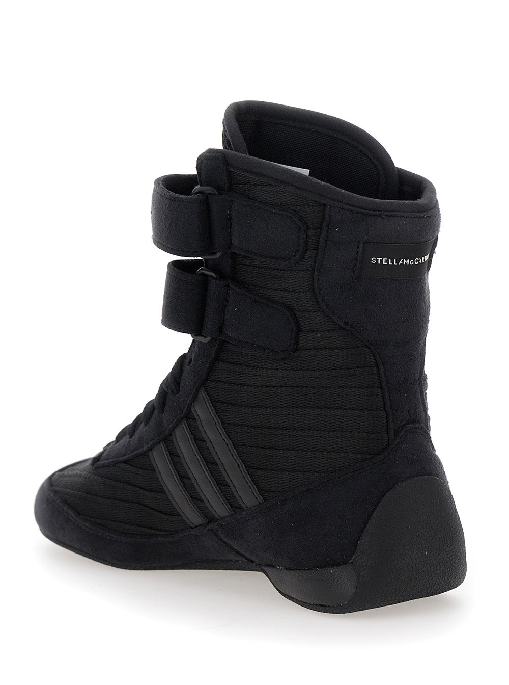 Stella Mccartney Women 'Rasant' Black Sneakers With Strap Closure And Logo Detail On The Side In Tech Fabric Woman
