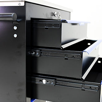 4 DRAWERS MULTIFUNCTIONAL TOOL CART WITH WHEELS-BLACK