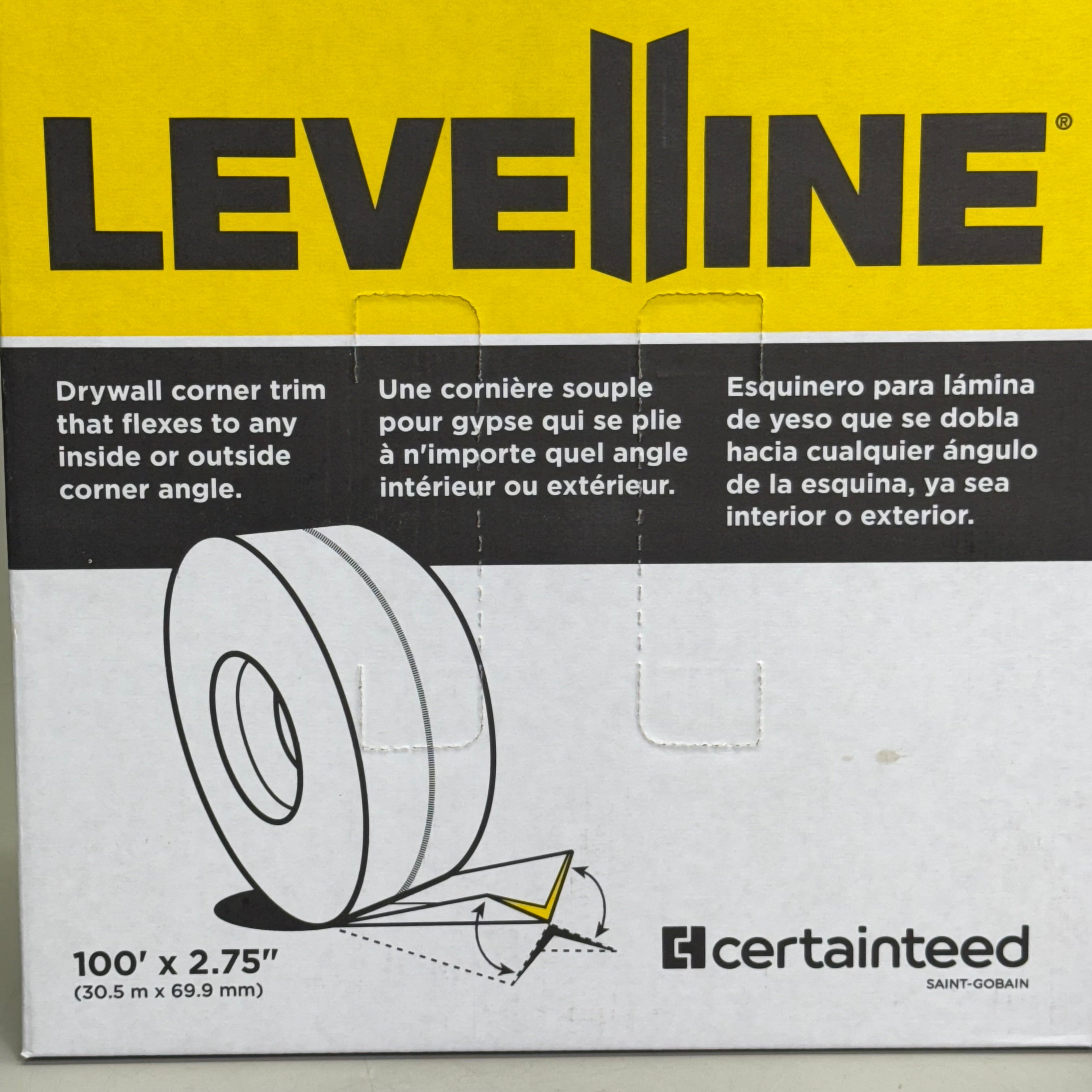 LEVELLINE 1 Roll Drywall Corner Tape Sz 100’ x 2.75” White