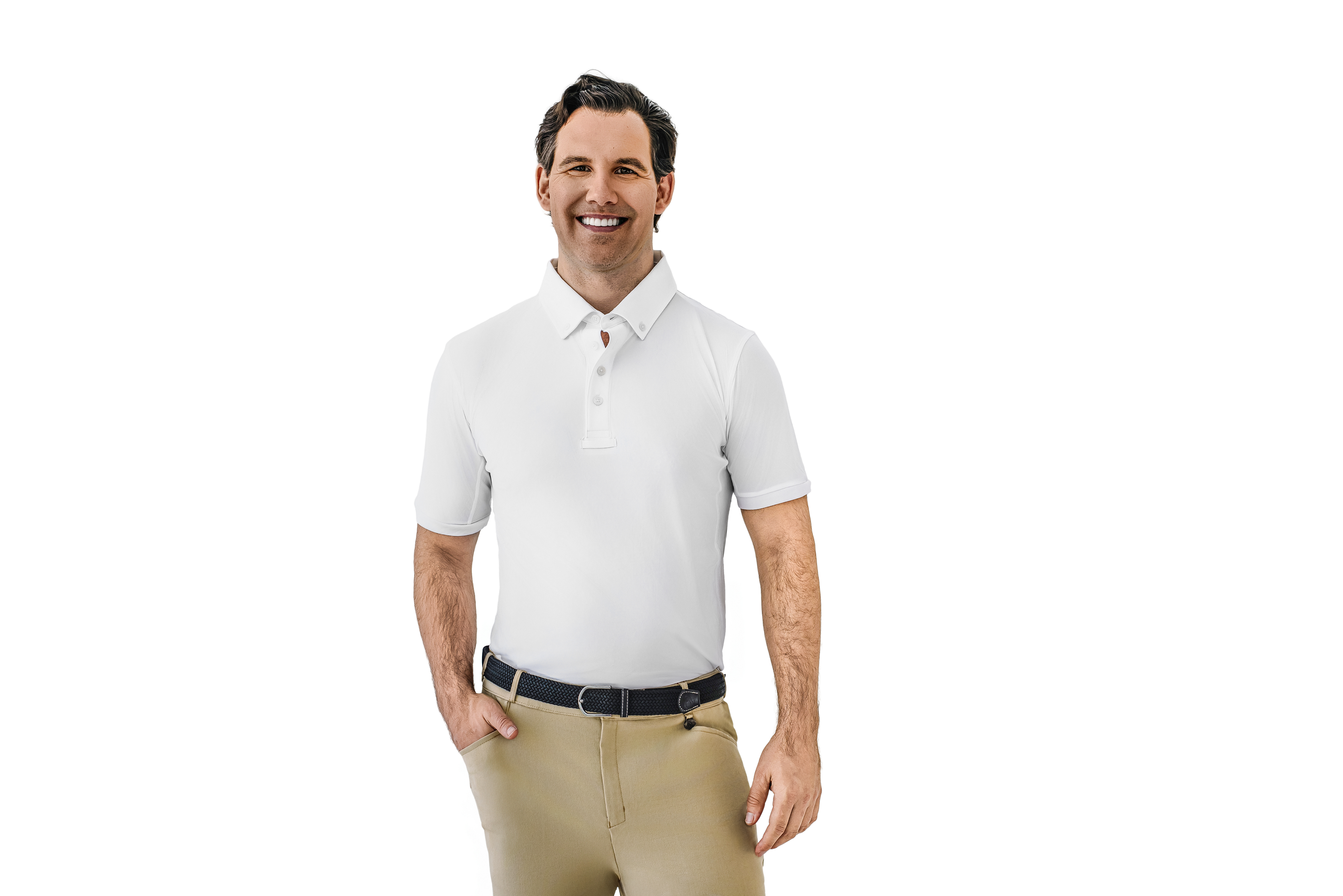 Men's Classic Short Sleeve Polo Show Shirt - White