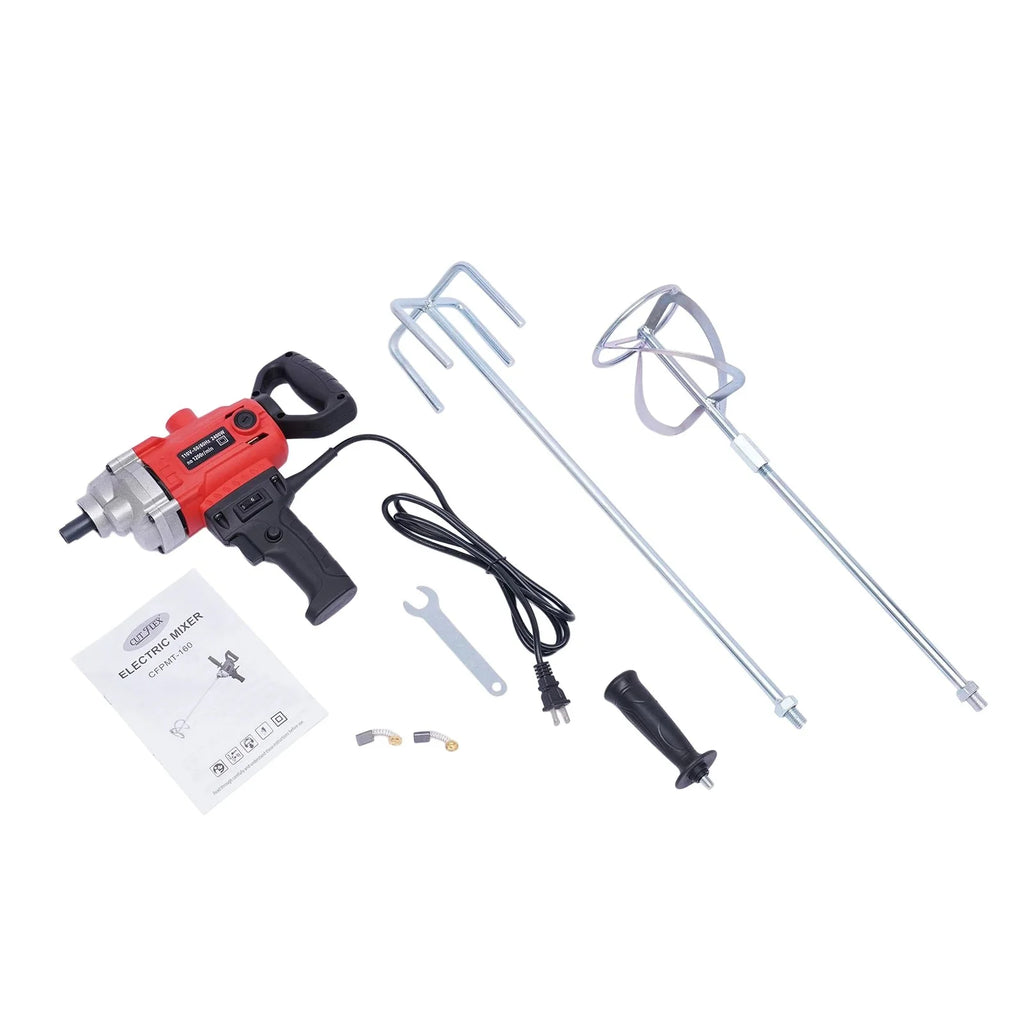 Drill Mixer Set with Spade Handle Electric Corded Mixing Drill Machine 2400W Motor Concrete Mud Mixer