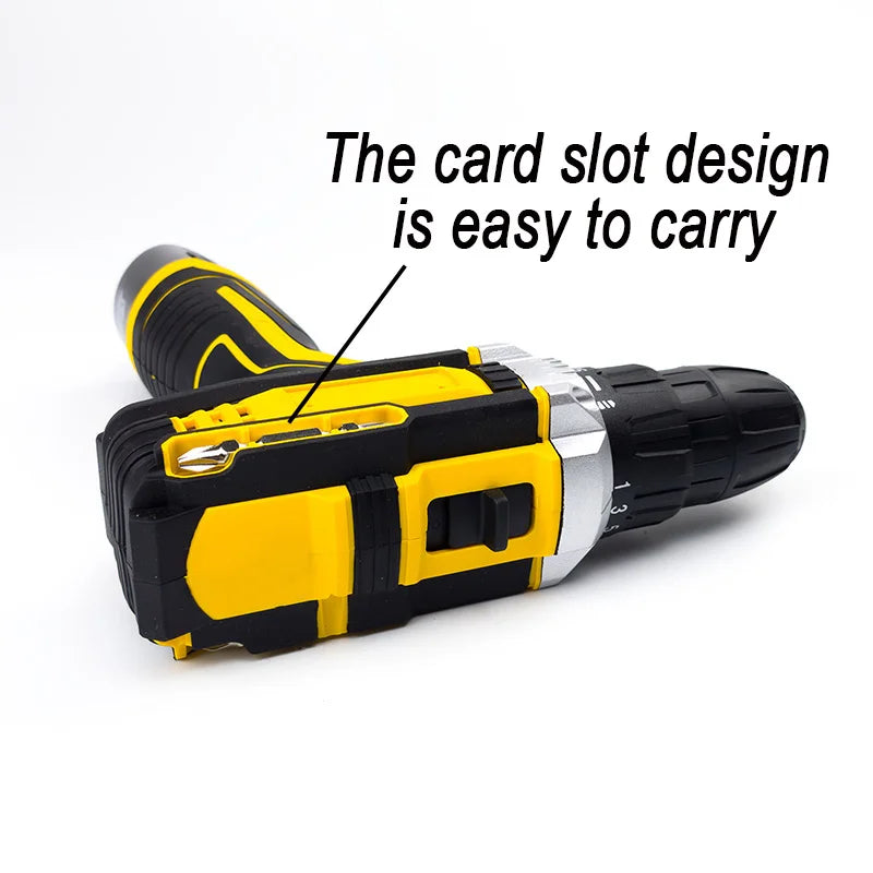 12V Cordless Lithium Drill & Screwdriver Kit with Accessory Case - Brushless Handheld Power Tool for Home DIY
