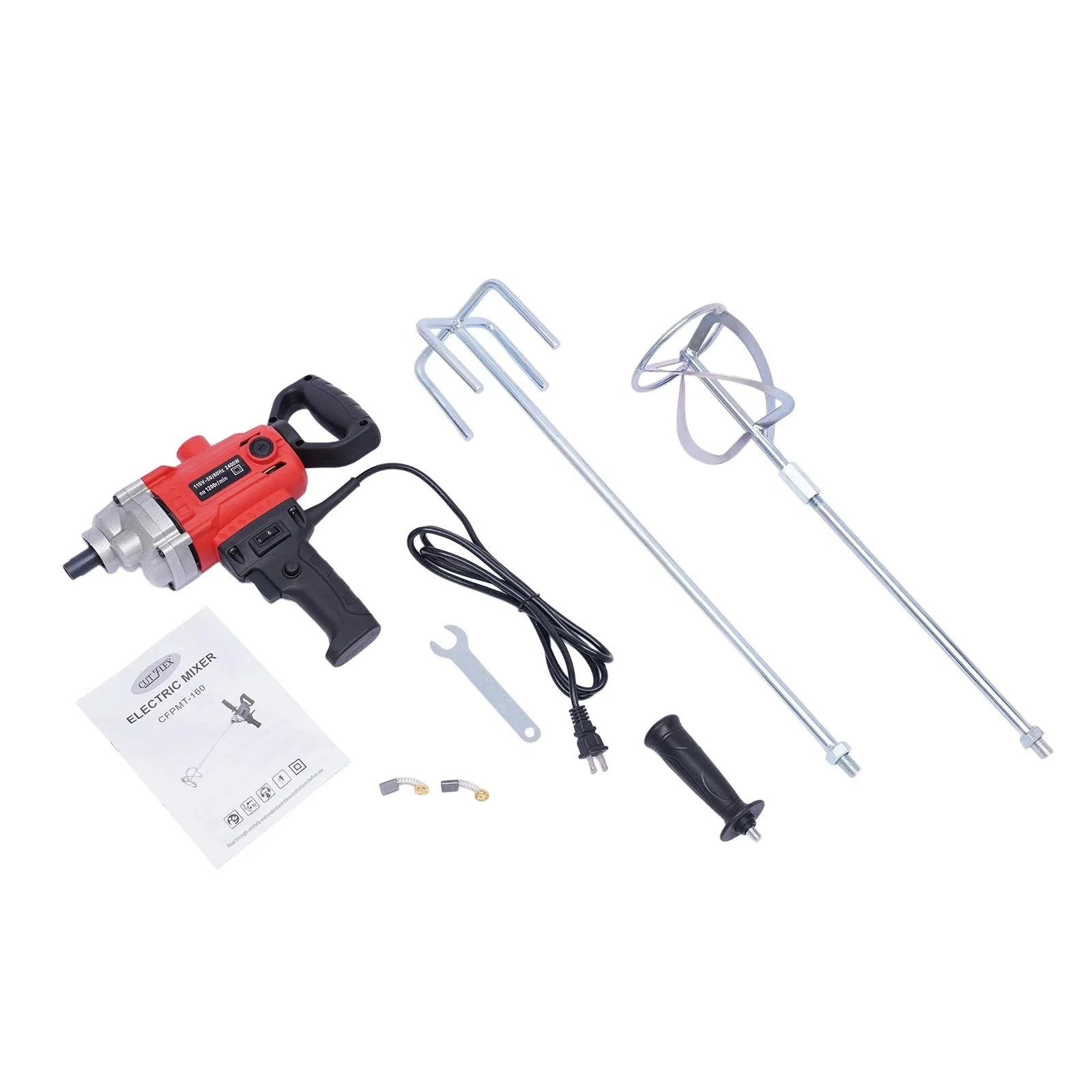Drill Mixer Set with Spade Handle Electric Corded Mixing Drill Machine 2.4KW Concrete Mud Mixer