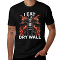 I Eat Drywall Funny Brainrot Cringe Meme Skeleton Biker  Eco-friendly Material T-Shirt