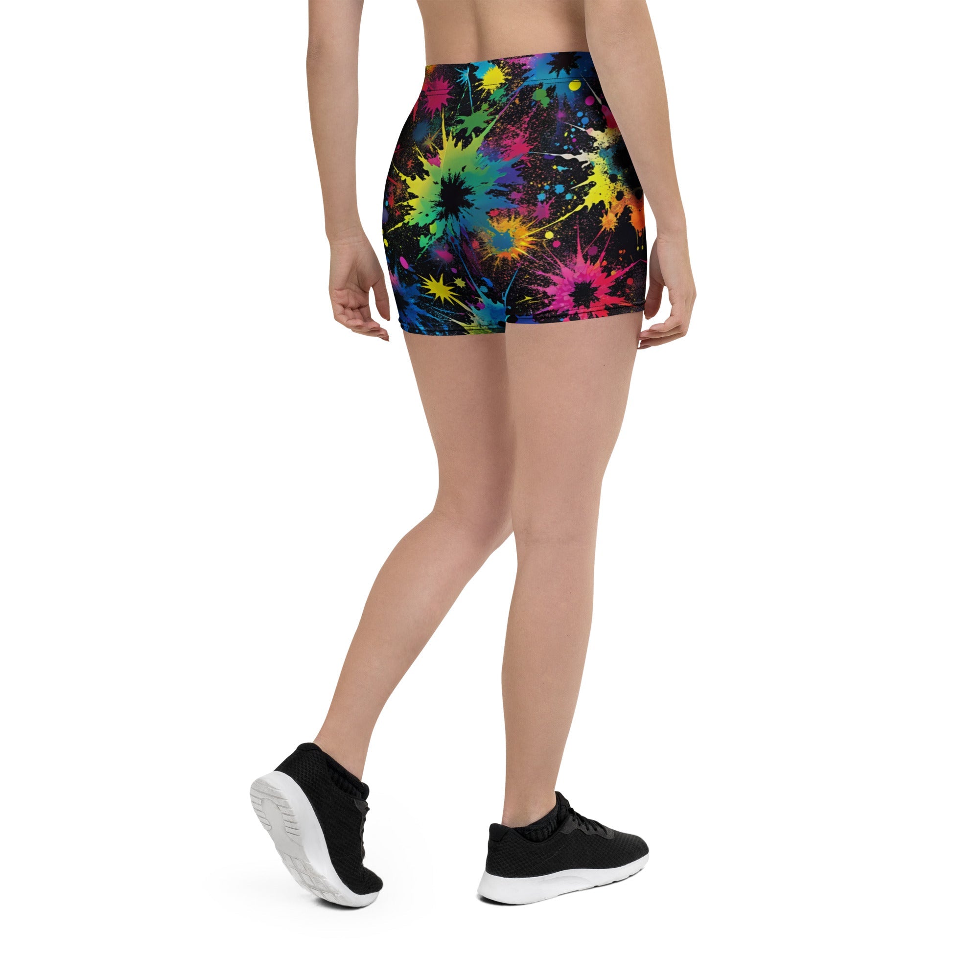 Color Splat Woman's Shorts For EDM Rave Festival Outfit Clothing