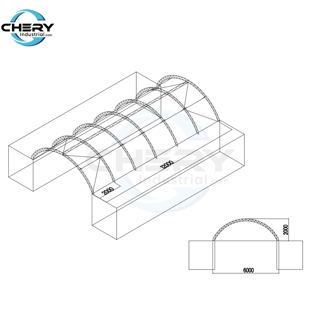 Reinforced 20'x40' Double Truss Container Shelter