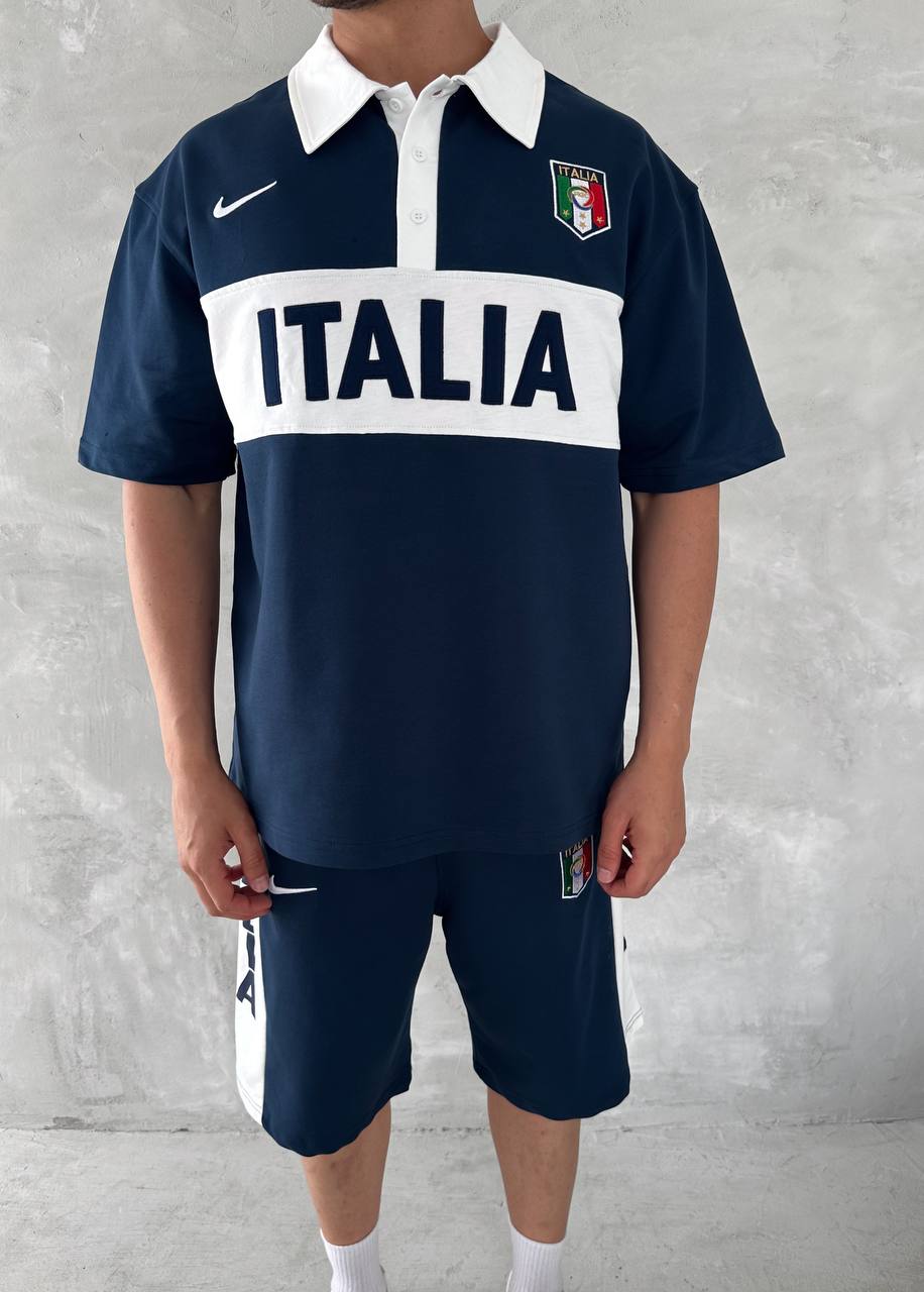 Italia Inspired Men's Polo & Shorts Set – Athletic Heritage with Bold National Style