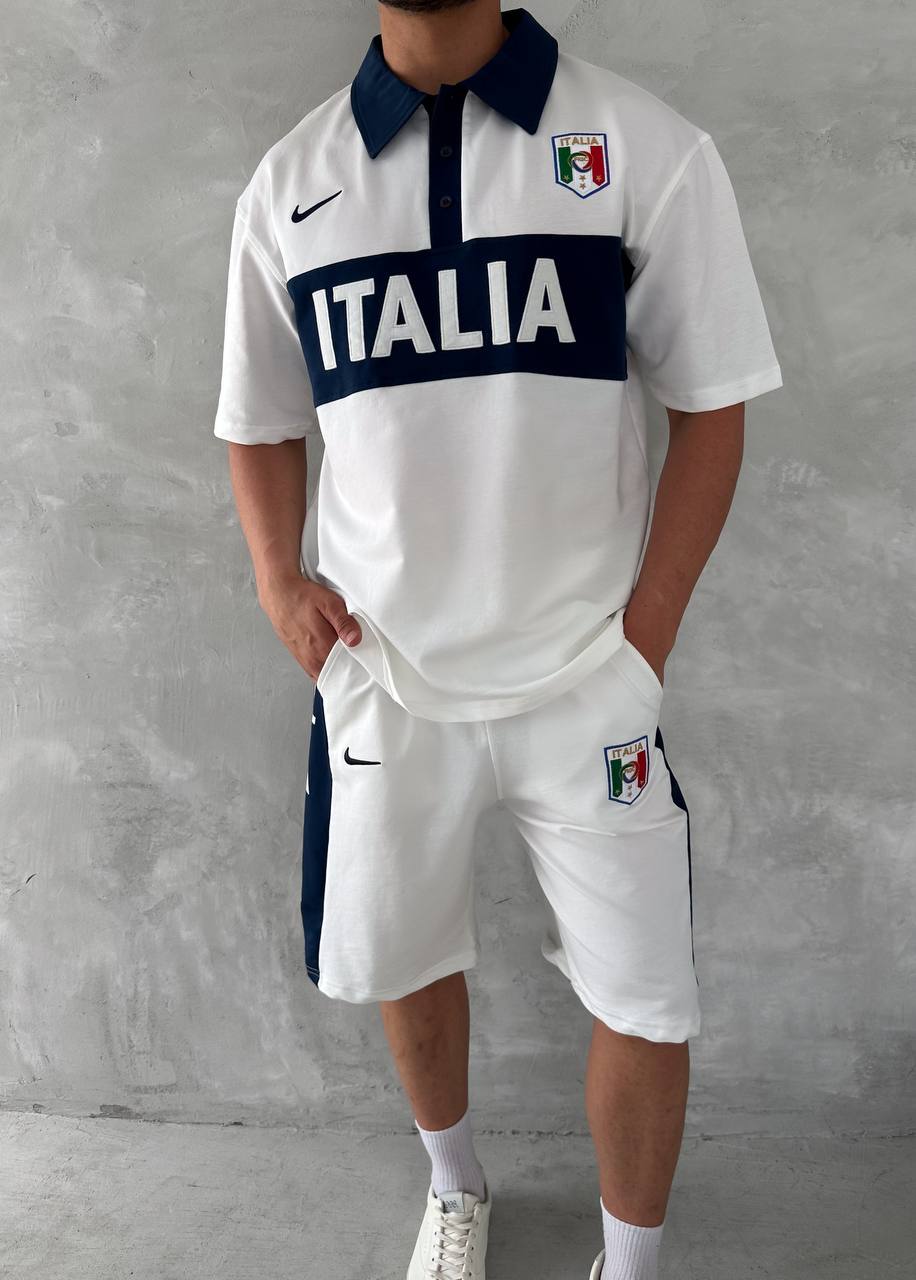 Italia Inspired Men's Polo & Shorts Set – Athletic Heritage with Bold National Style