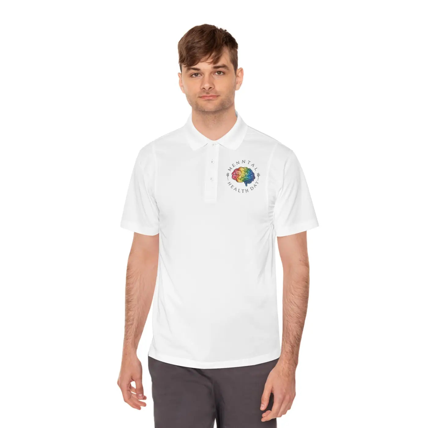 Moisture Wicking Sport Polo Shirt Mental Health Day Dipaliz