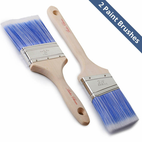 Bates Wood Handle Paint Brushes Set 3" & 2.5" 2 Pack Professional Trim
